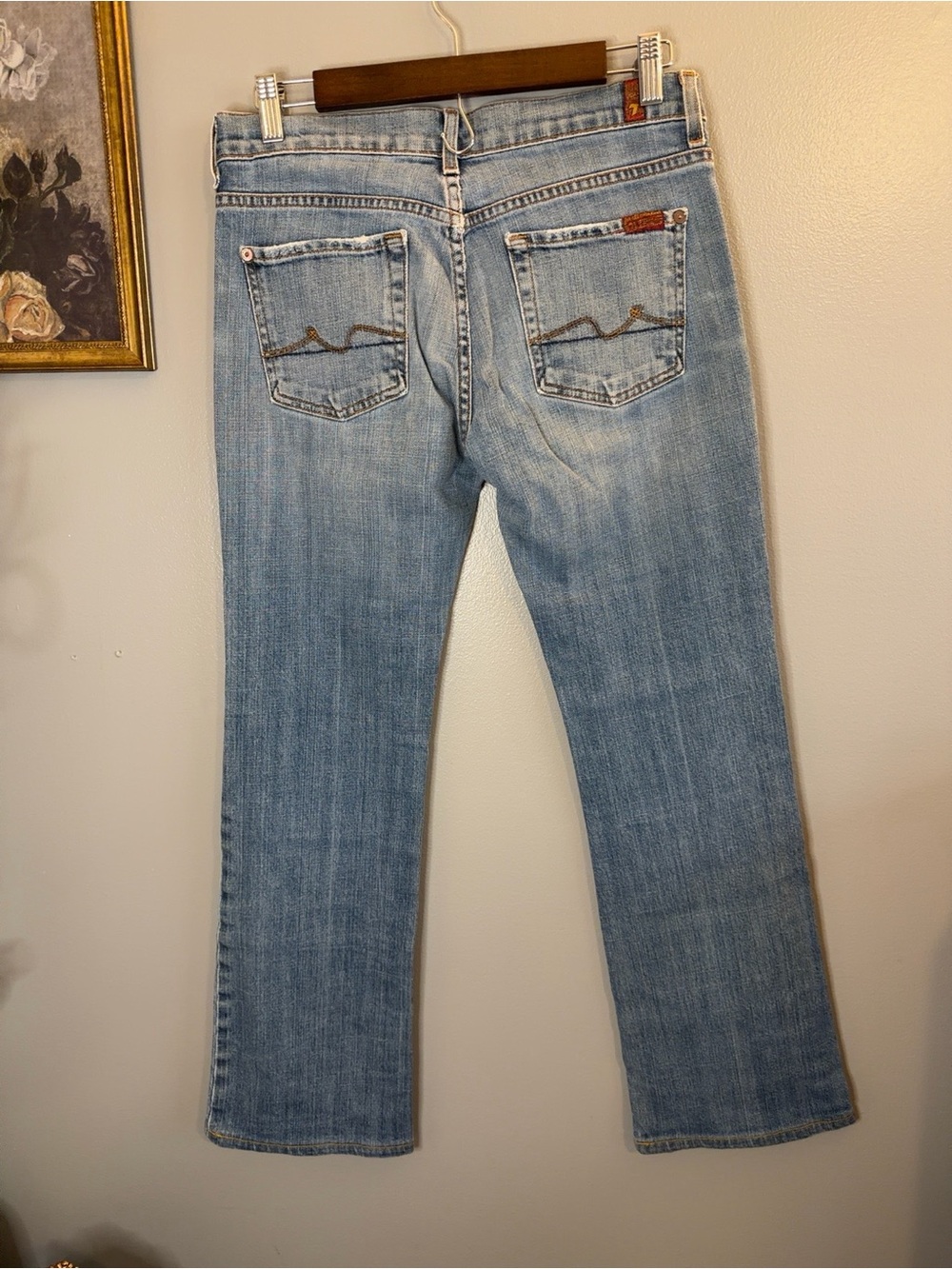 7 For All Mankind Light Blue Boot Cut Jeans - Picture 5 of 10